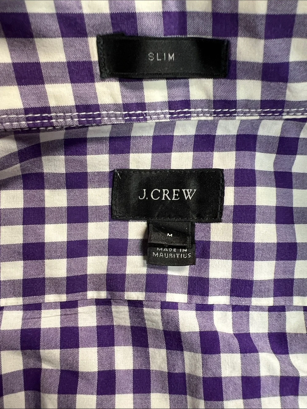 J Crew Purple Gingham Check Oxford Shirt M